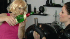 Anal enema with sparkling